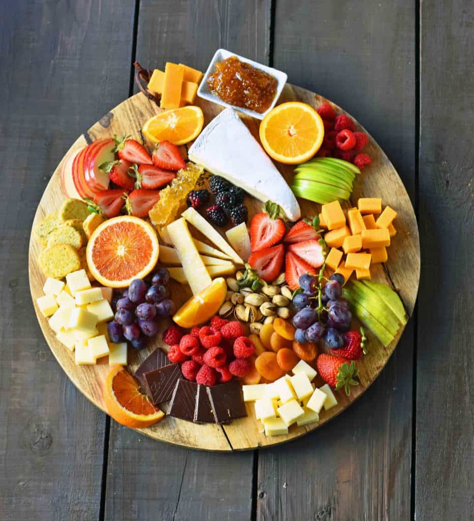 Charcuterie fruit and cheese board
