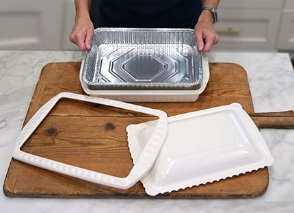 Foil Decor Set of (2) 9 x 13 Pan Carrier w/ Lid